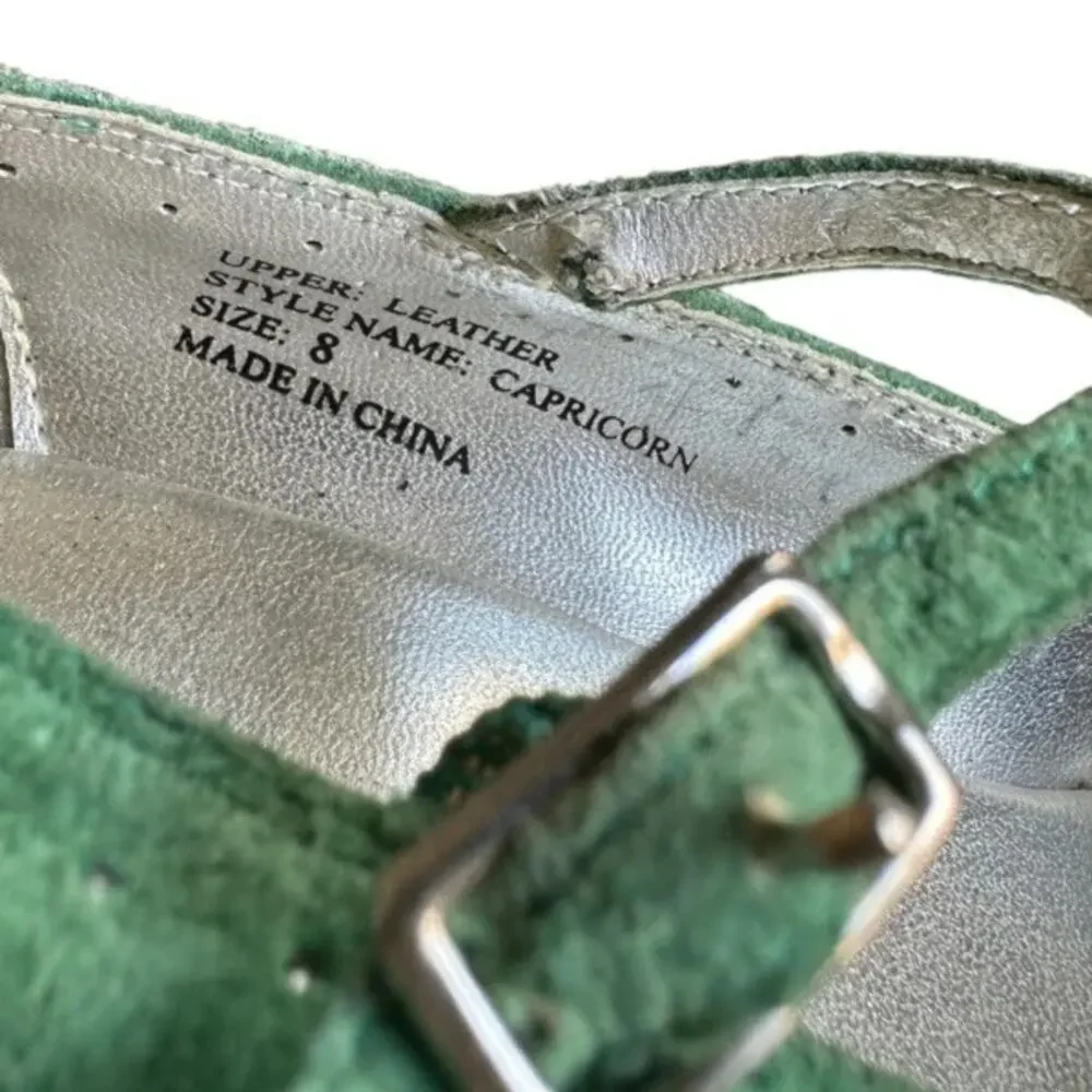 Y2k Vintage 90s Very Volatile Size 8 Green Wedge Heel